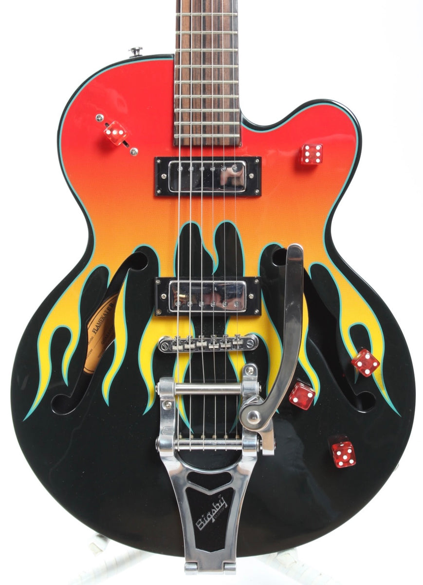 2005 Epiphone Flamekat ebony flame graphic U05091873 – Yeahman's
