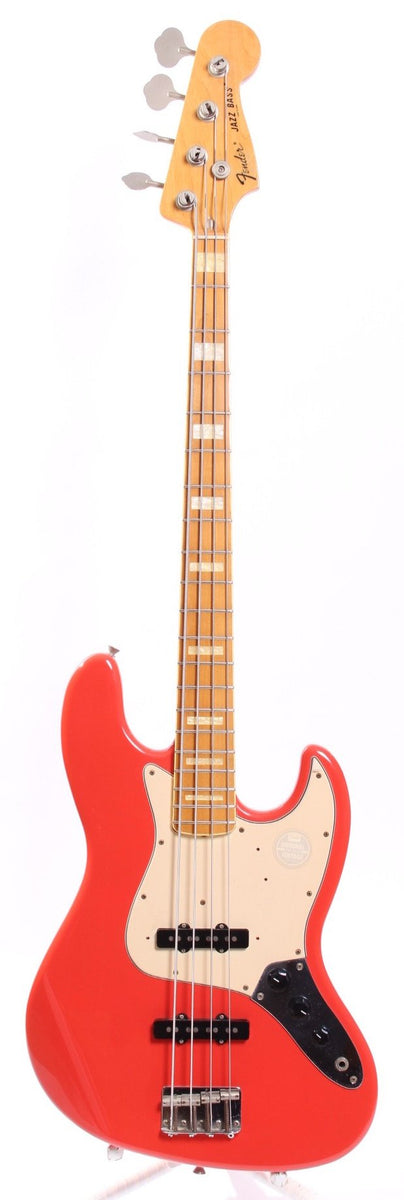 1998 Fender Jazz Bass 75 Reissue fiesta red – Yeahman's Vintage