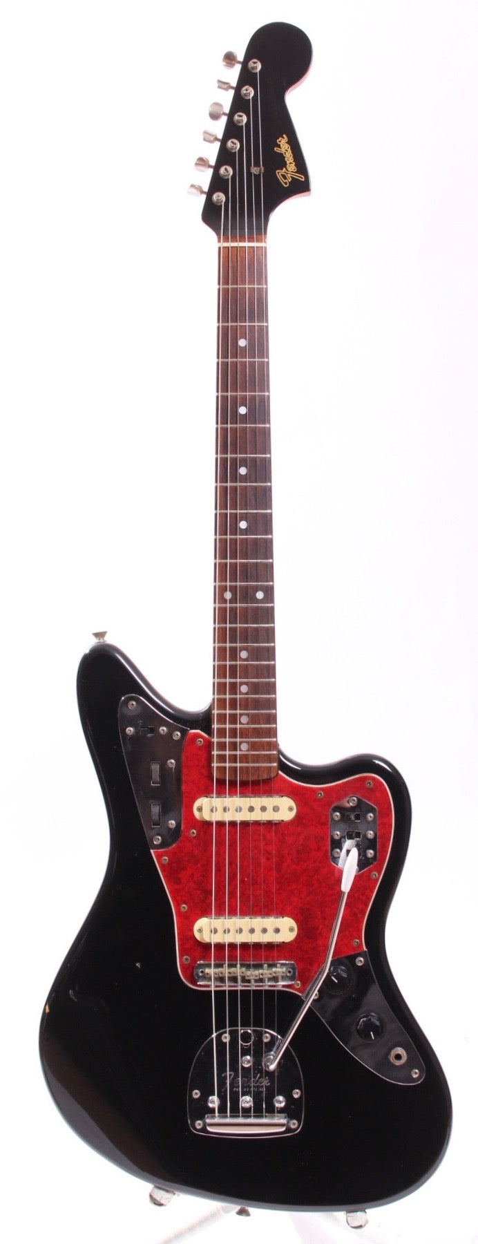 1998 Fender Jaguar 66 Reissue black matching headstock